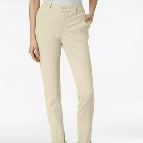 Style & Co Khaki Boyfriend Midrise Casual Pants‎ - Picture 1 of 14